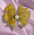 Golden Mustard Pearl Boutique Clip Bow